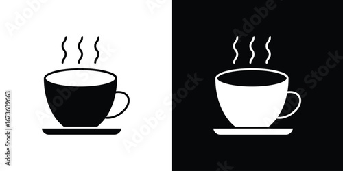 Coffee icon. The black silhouette vector