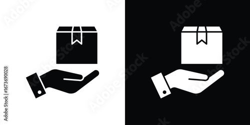 Cash on delivery icon. The black silhouette vector