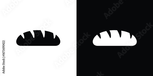 Bread loaf icon. The black silhouette vector