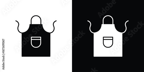 Apron icon. The black silhouette vector