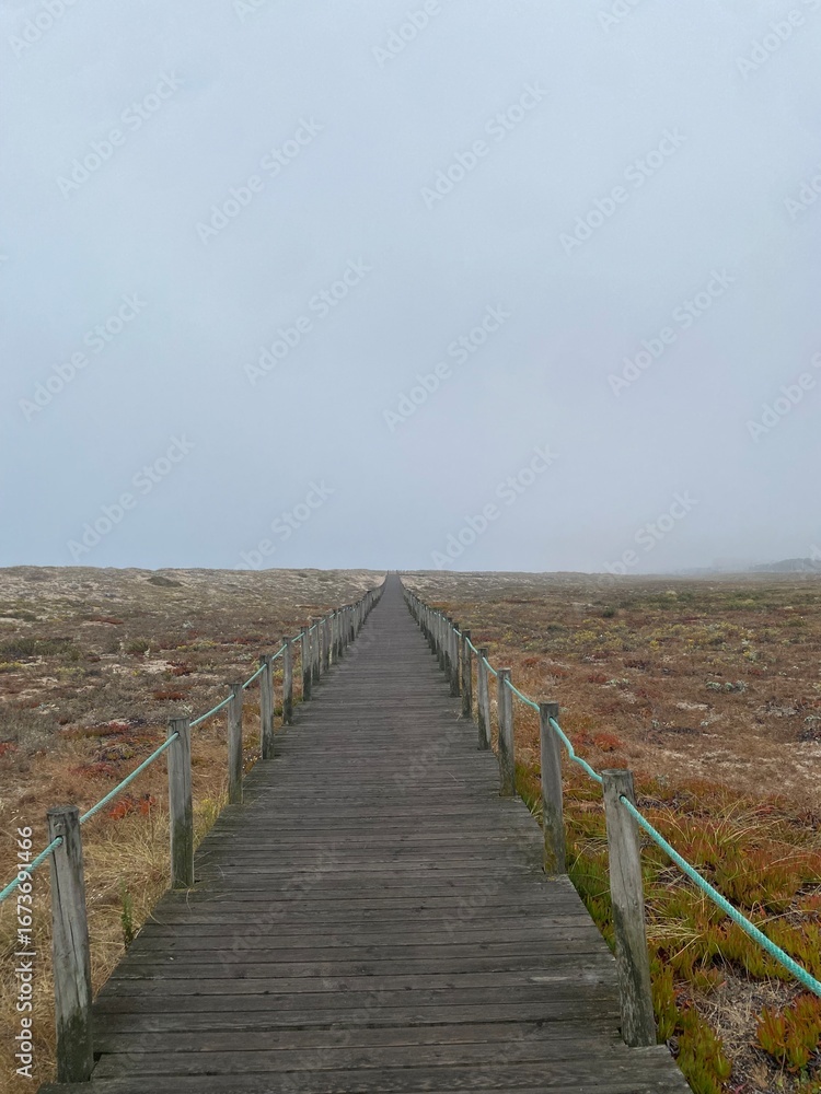 Fototapeta premium Wooden boardwalk on the beach