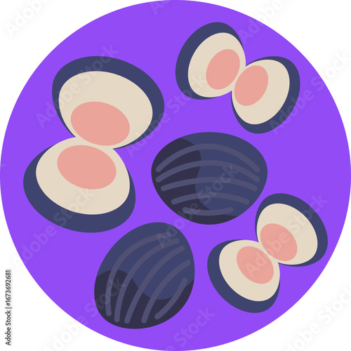 Fresh mussels displayed, ready for cooking or serving.