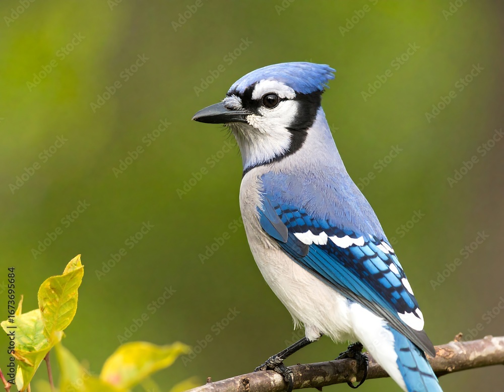 Obraz premium Blue jay perched on a branch (1)