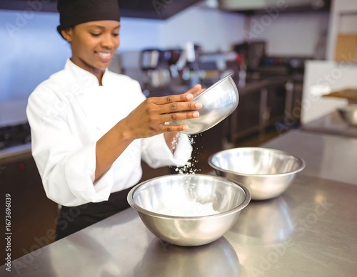Wallpaper Mural Chef sifting flour into mixing bowls Torontodigital.ca