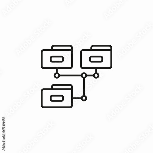 connected folders network icon sign vector