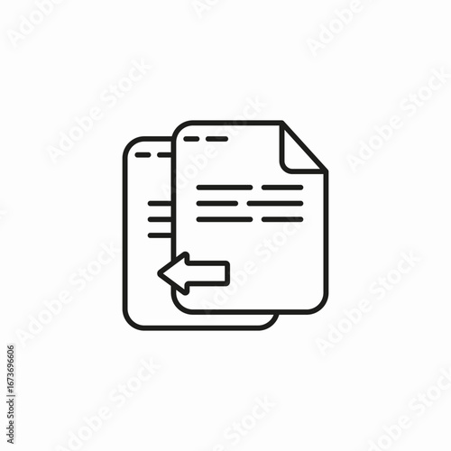 document arrow transfer icon sign vector
