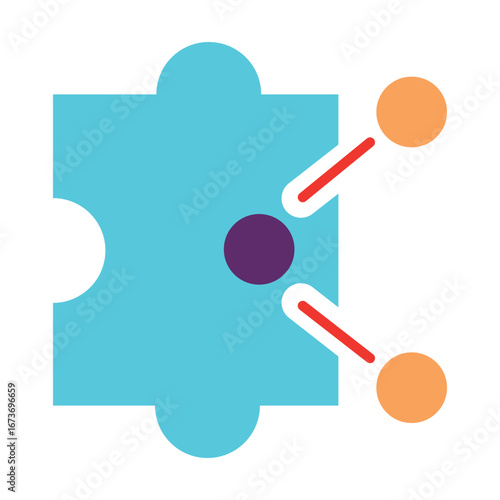 Puzzle piece API and integration icon vector,Software component and connectivity symbol