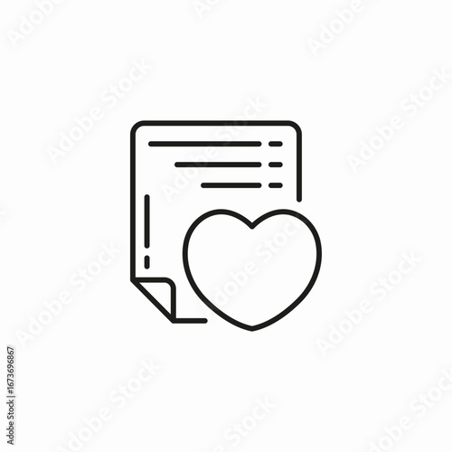 document with heart icon sign vector