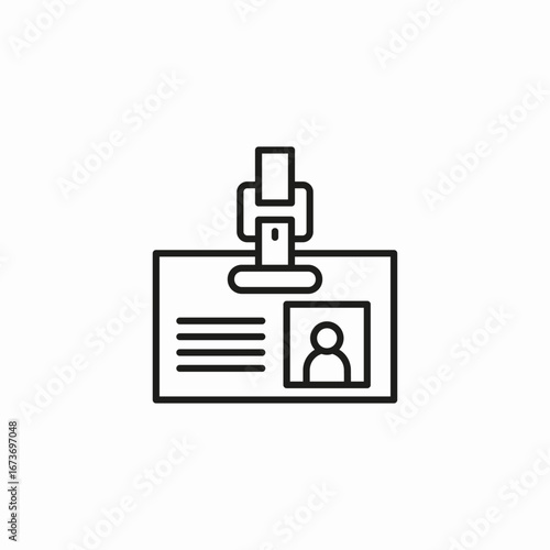 employee id card icon sign vector
