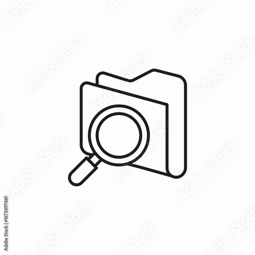 folder with magnifying glass icon sign vector