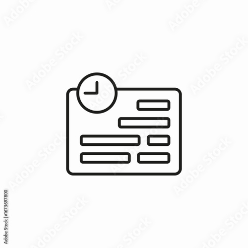 gantt chart clock icon sign vector