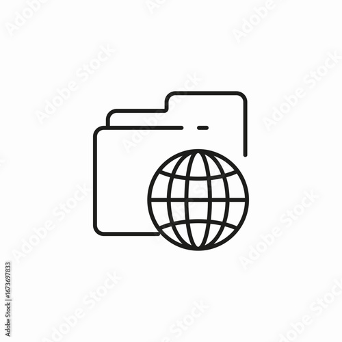 global internet folder icon sign vector