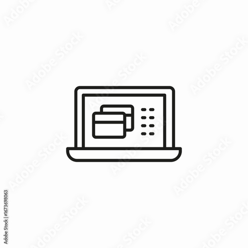 laptop computer screen icon sign vector