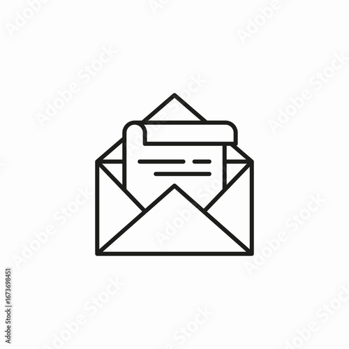 open envelope with letter icon sign vector