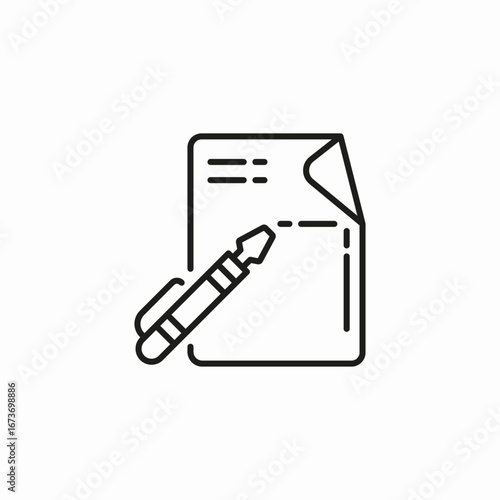 signing document file icon sign vector