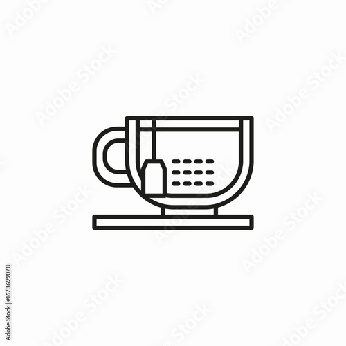 teacup tea bag icon sign vector