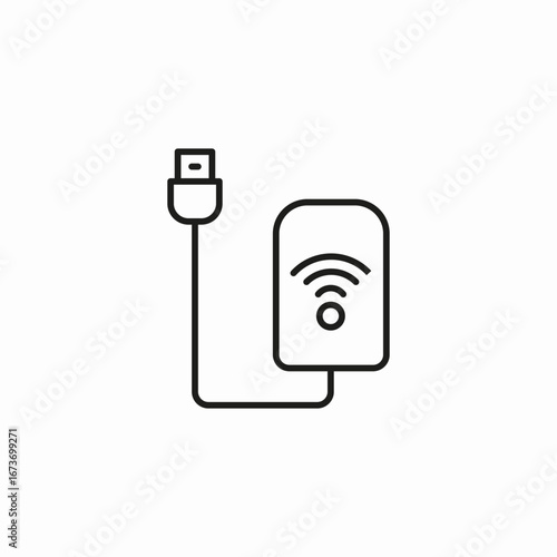 usb wireless adapter icon sign vector