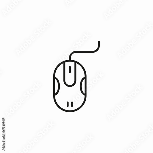 wired computer mouse icon sign vector