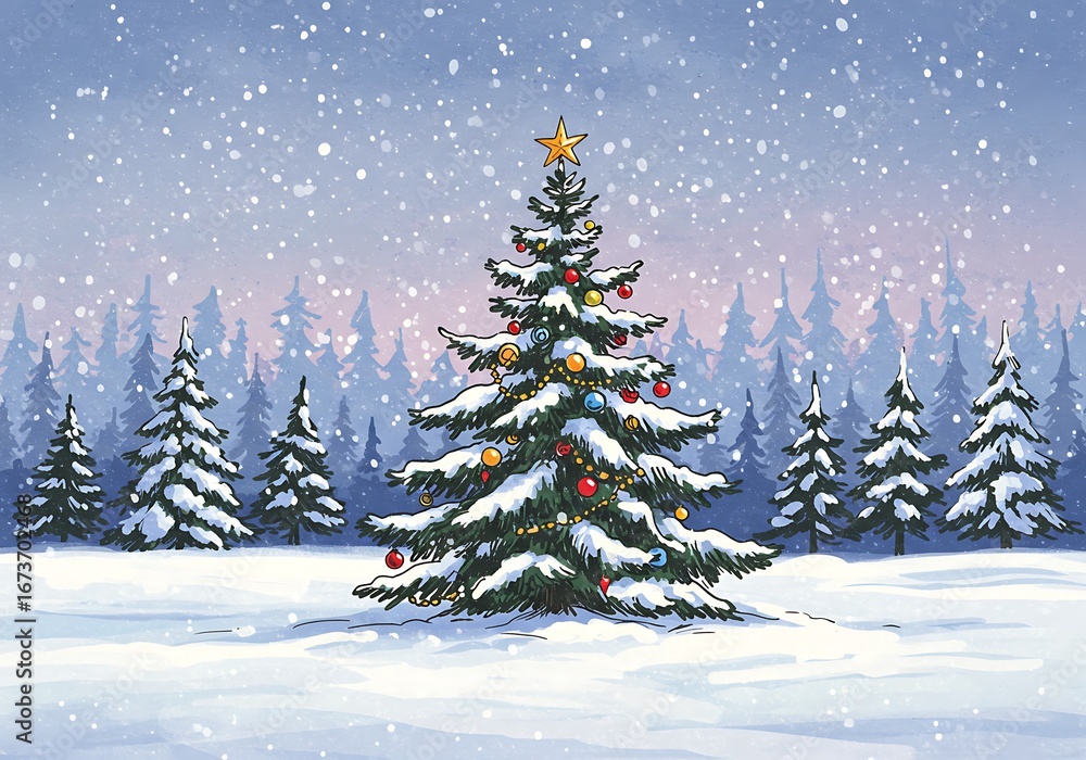 Fototapeta premium Winter's Silent Sparkle