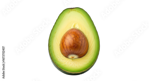 avocado half unveiling natures creamy goodness, a vibrant green jewel