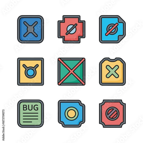 Icons demonstrate functions within application interfaces displayed digitally