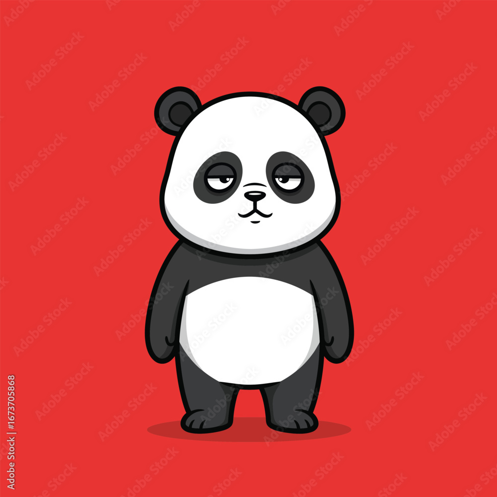 Naklejka premium A cartoon elephant holds a red balloon, looking slightly sleepy against a blue background.