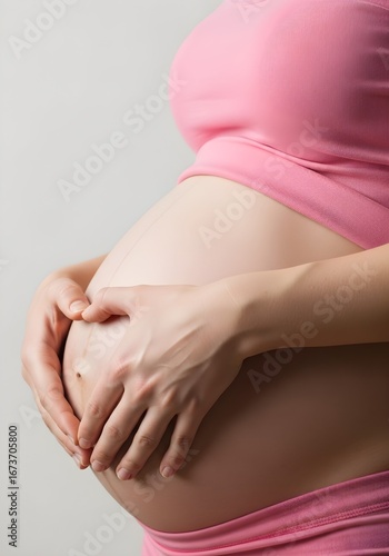 Wallpaper Mural A pregnant woman's hands forming a heart shape on her baby bump Torontodigital.ca