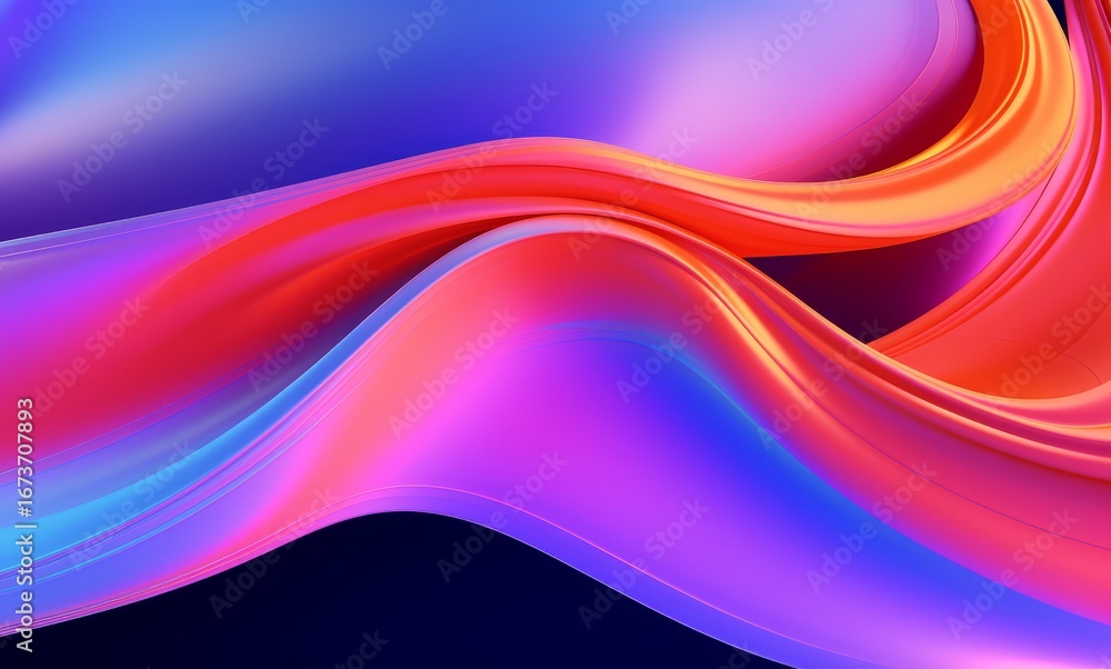 Naklejka premium Fluid Abstract 3D Splash in Vivid Multicolor