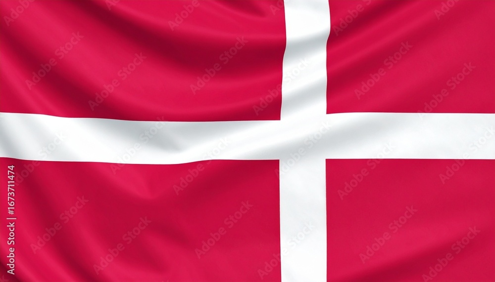 Obraz premium Denmark flag with red field and white Nordic cross.