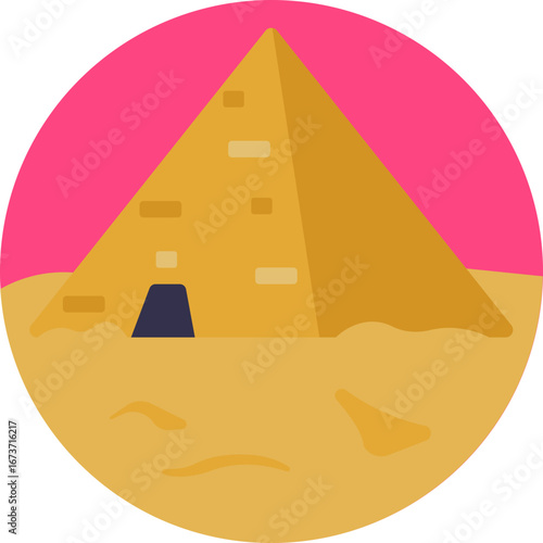 An ancient pyramid, symbolizing historic desert architecture.