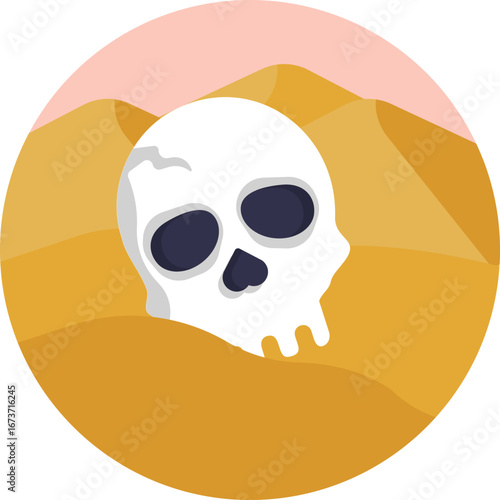 Bleached desert skull, highlighting mortality and survival in extreme environments.