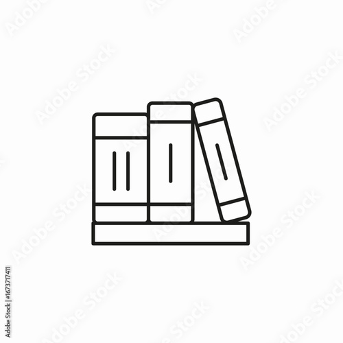books shelf library icon sign vector