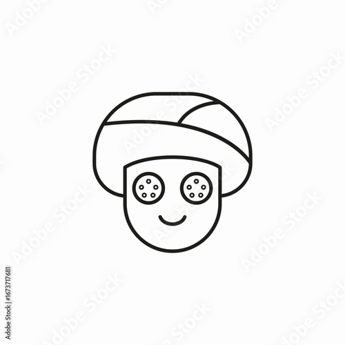 cucumber face mask icon sign vector