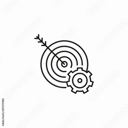 efficiency target gear icon sign vector