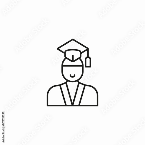 graduate student gown icon sign vector