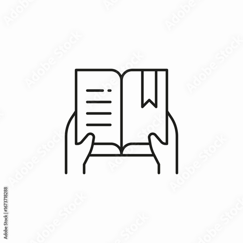 hands holding book icon sign vector