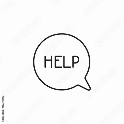 help chat bubble icon sign vector