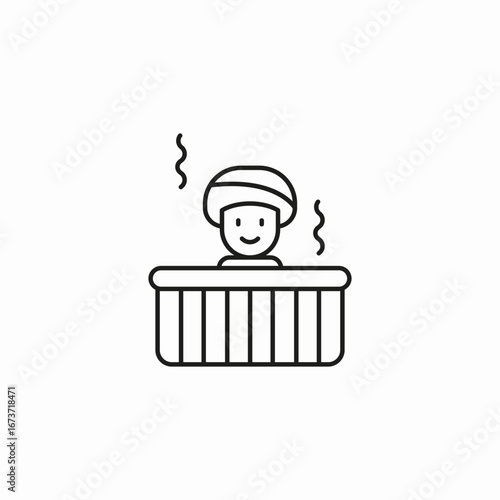 hot tub person icon sign vector