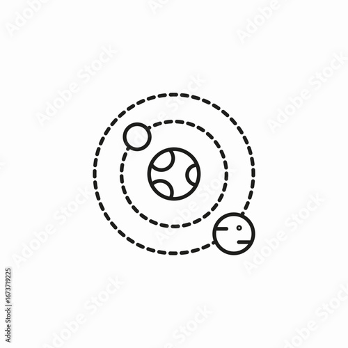 planet orbit system icon sign vector