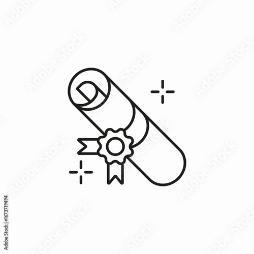 scroll diploma certificate icon sign vector