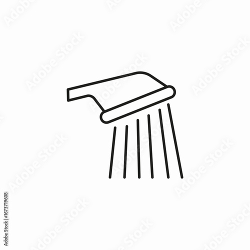 showering bathroom fixture icon sign vector