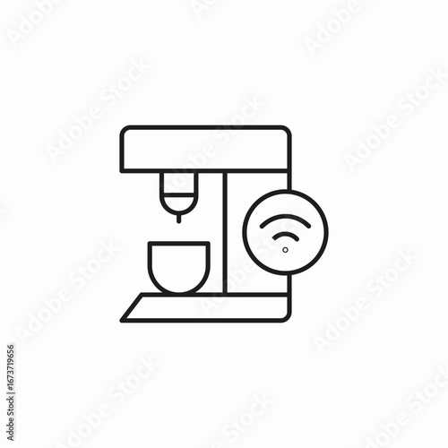smart coffee machine icon sign vector