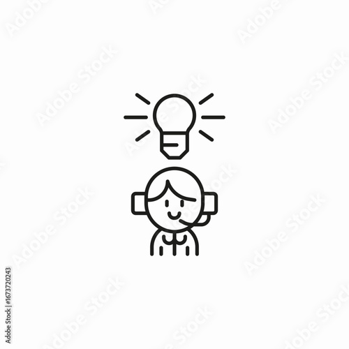 support with idea icon sign vector