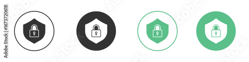 Shield lock icon for design and web.