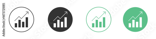 Sales growth icon for design and web.