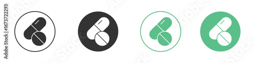 Pills icon for design and web.