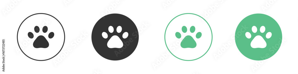 Fototapeta premium Paw icon for design and web.