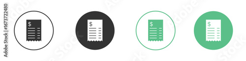 Payment receipt icon for design and web.