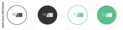 Money transfer icon for design and web.