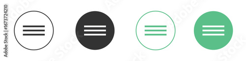 Hamburger menu icon for design and web.
